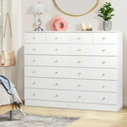 UBesGoo 7 Drawer Wood Dresser for Bedroom, Chest of Drawers, Storage Organization Unit for Clothing, White