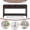 thumbnail image 3 of Rustic Entryway Console Table, 60" Long Sofa Table with two Different Size Drawers and Bottom Shelf for Storage (Espresso), 3 of 8