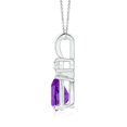 thumbnail image 2 of ANGARA Natural 1.6 ct Amethyst Teardrop Pendant with Diamond in 925 Sterling Silver for Women (Size-10x7mm) | February Birthstone, Anniversary, Jewelry Gift for Women | Natural Amethyst Necklace, 2 of 11