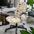 thumbnail image 2 of SCRAWLGOD Rooster Hen Rose Beige Cozy Office Chair Cover Non-Slip Stretchy Non-Slip Desk Rotating Chair Slipcovers Breathable Easy to Remove Computer Chair Slipcovers, S, 2 of 7