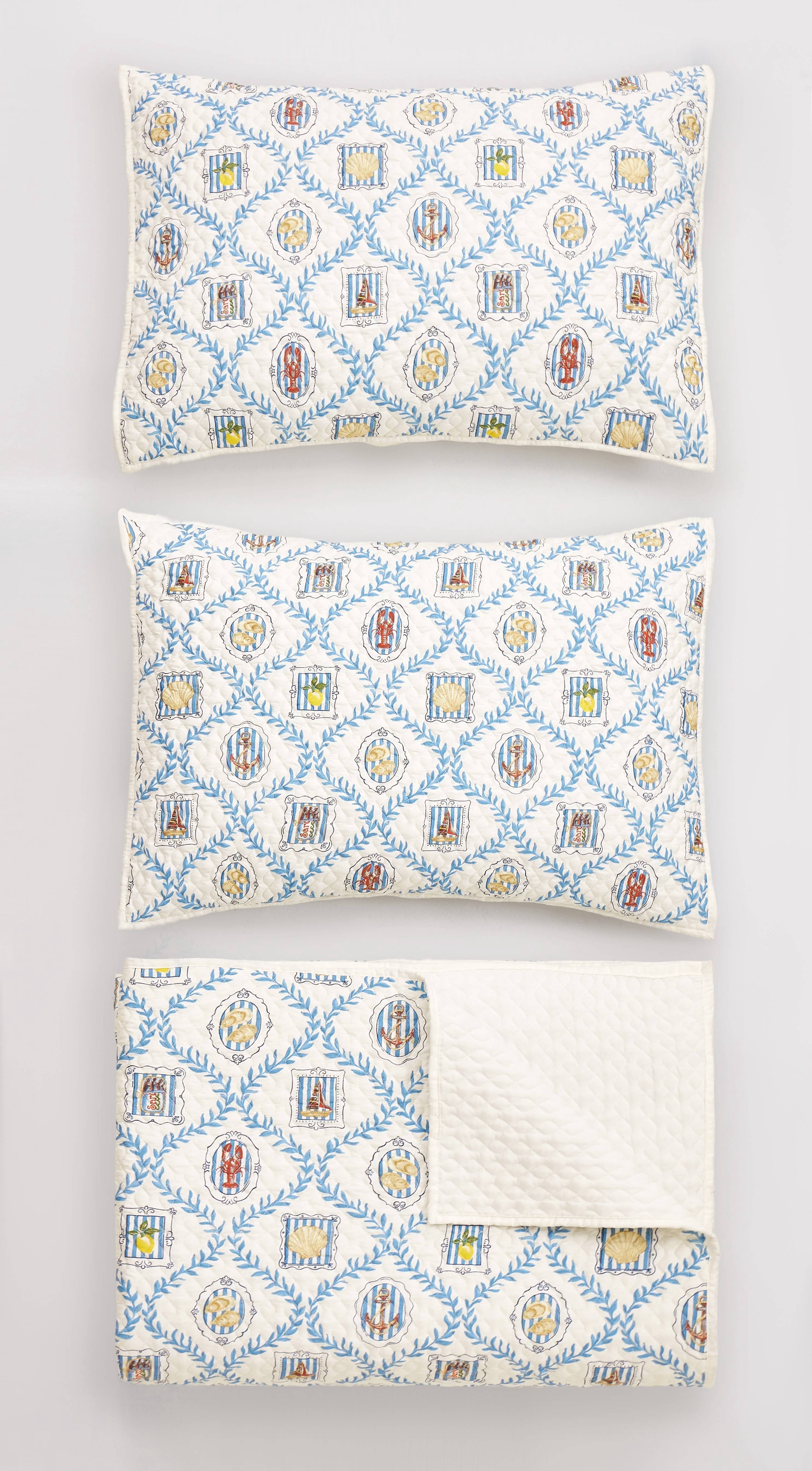 Modern Heirloom Coastal Tides Microfiber Lightweight 3-Piece Full/Queen Quilt Set, Multi