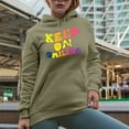 thumbnail image 2 of Keep on Smiling, Motivational Quote, Groovy Retro Wavy Text Merch Gift, Sand Hooded Sweatshirt or Hoodie, XL, 2 of 5