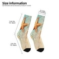 thumbnail image 2 of Zufioo Starfish On The Sand Beach Print Children's Mid-tube Socks, Contrast Color High Elastic Sports Socks - Sweat-absorbent, Warm, Suitable for Children Aged 6-10, 2 of 5