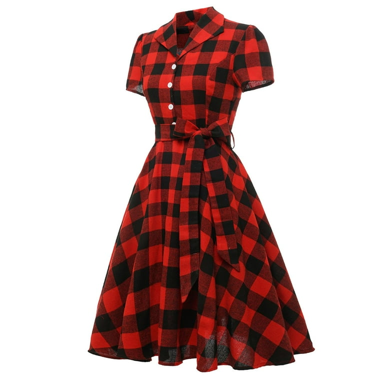 Swsmclt Women's Midi Dress Summer1950s 60s 50s Dresses Date Night Fitted Ruched High Waist Fashion Vintage Sundress Rouge Noir Small, Red Swsmclt Women's Midi Dress Summer1950s 60s 50s Dresses Date Night Fitted Ruched High Waist Fashion Vintage Sundress Rouge Noir Small, Red