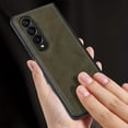 thumbnail image 4 of Artificial Leather Shockproof Phone Case For Samsung Galaxy Z Fold 4 3 5g Fold3 Fold4 Folding Business Protective Slim Mobile Cover, 4 of 4