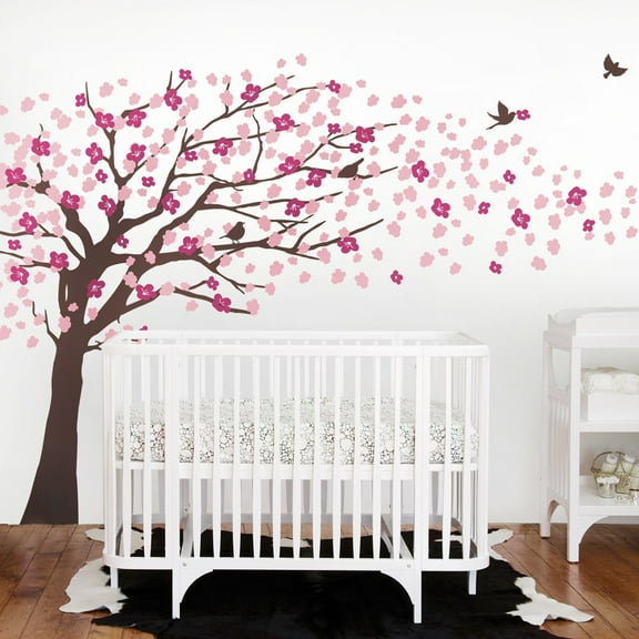 Elegant Cherry Blossom Tree Wall Decal - Scheme B