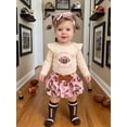 thumbnail image 4 of Cjfdfy Newborn Baby Girl Football Fall Outfit Game Day Long Sleeve Romper Tulle Skirt Bow Headband Stockings Infant Girl Cute I Like Football Clothes 0-18 Months, 4 of 10
