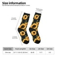 thumbnail image 2 of Pofeuu Scottish Blue Plaid Sunflower Print Crew Socks, Adult Running Hiking Socks for Youth and Adult, 2 of 6