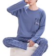 thumbnail image 2 of Printemps Automne Plus 5TG Pyjama Tricoté pour Hommes à Carreaux Ensembles de Pyjamas Décontractés Mode Nuit, 2 of 5