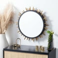 thumbnail image 2 of SAFAVIEH Ceinth 26.8 in. Geometric Round Mirror, Black/Gold, 2 of 5