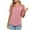 Pink, variant on Ltctricy Women's Tops Trendy Lace Short Sleeve Crew Neck Asymmetrical Hem T Shirts Casual Tunic Blouses