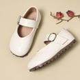 thumbnail image 4 of Girls Mary Jane School Dress Shoes for Little Big Kid Uniform Chunky Heel Closed Round Toe Flats Wedding Formal School Uniform Shoes Beige 26, 4 of 6