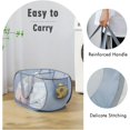 thumbnail image 5 of Luxspire Pop up Laundry Hamper, 70L Foldable Laundry Basket, 2 Compartments Mesh Laundry Basket with Side Pocket, Mesh Hamper, Portable Laundry Basket for Bathroom Dorm Travel, Grey, 5 of 7