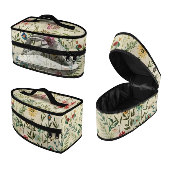 HELLHERO Floral Handheld Travel Iron Case Most Iron for Clothing Ironing Machines, Bag Only
