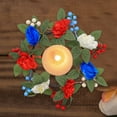 thumbnail image 6 of PALIFEUR 4th of July Wreath for Front Door, 13.78 Inch Patriotic Wreaths, Artificial Floral Spring Wreaths Decorations for Memorial Day Independence Day Veterans Day, Red Blue White, 6 of 6