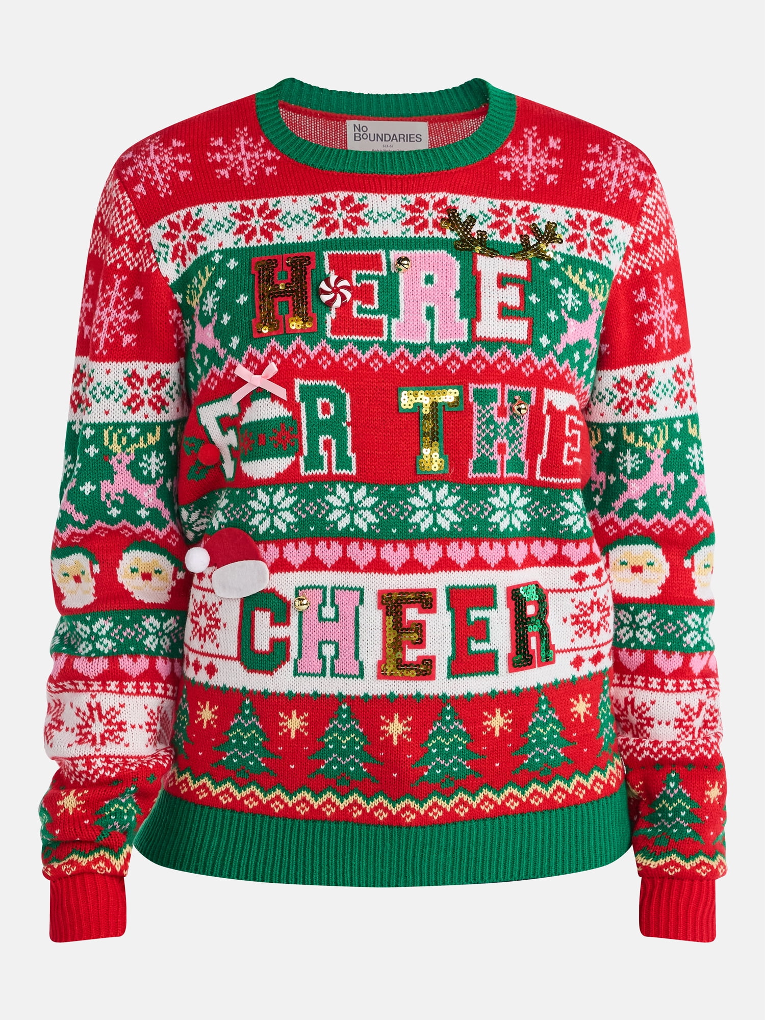 No Boundaries Christmas Sweater, Lightweight, Women's