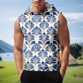 thumbnail image 2 of Men's Sleeveless Hoodie With Tropical Leaf Print Lightweight Casual Summer Tank Top Perfect For Gym And Outdoor Activities, 2 of 4