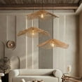 thumbnail image 3 of UEEYAC Rattan Woven Straw Hat Pendant Lights, 3 of 16