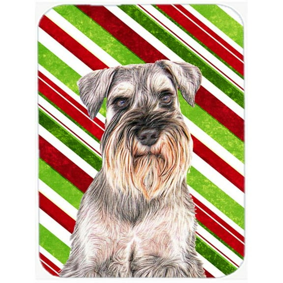 Candy Cane Holiday Christmas Schnauzer Mouse Pad, Hot Pad or Trivet