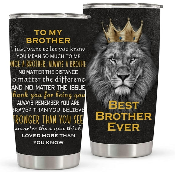 Brother Birthday Gifts, Best Brother Ever, Best Gift Idea for Brother, Gifts for Brother 20oz Stainless Steel Tumbler for Men, Brother Gifts from Sister
