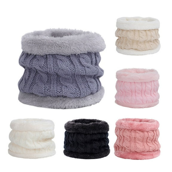 SILENRADAWN 1Set Warm Scarf Neck Warmer Kids Cotton Knitted For Autumn Winter Outdoor Activities 22x5.9x1.2in