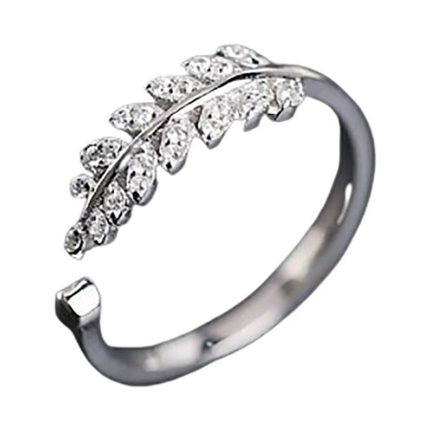 Anillos para mujer, regalos para mujer, hoja, hoja abierta, pequeño anillo de oro fresco y dulce.