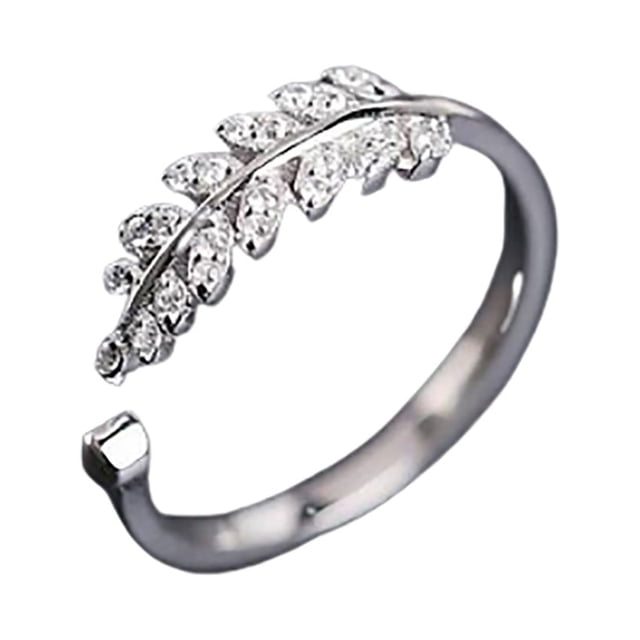 Anillos para mujer, regalos para mujer, hoja, hoja abierta, pequeño anillo de oro fresco y dulce.