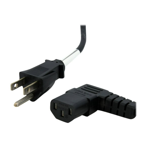 StarTech.com 10ft (3m) Computer Power Cord, NEMA 5-15P to Right Angle C13 Power Cord, 10A 125V, 18AWG, Replacement AC Power Cord, Monitor Power Cable, NEMA 5-15P to IEC60320 C13 Power Cord - PC Power Supply Cable - Power cable - IEC 60320 C13 to NEMA 5-15 (M) - AC 125 V - 10 A - 10 ft - right-angled connector - black - for P/N: ATX2PW500WH