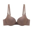 thumbnail image 2 of qolati Underwire Bras for Women Wireless Deep V Push Up Seamless T-Shirt Comfortable Plunge Everyday Bra,Coffee,36, 2 of 3