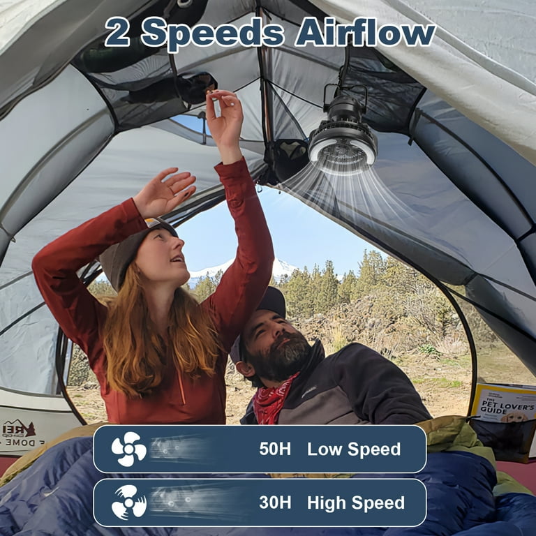 Odoland Portable LED Camping Lantern with Ceiling Fan 18 LED