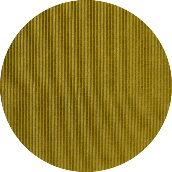 Ahgly Company Indoor Round Oriental Yellow Industrial Area Rugs, 5' Round
