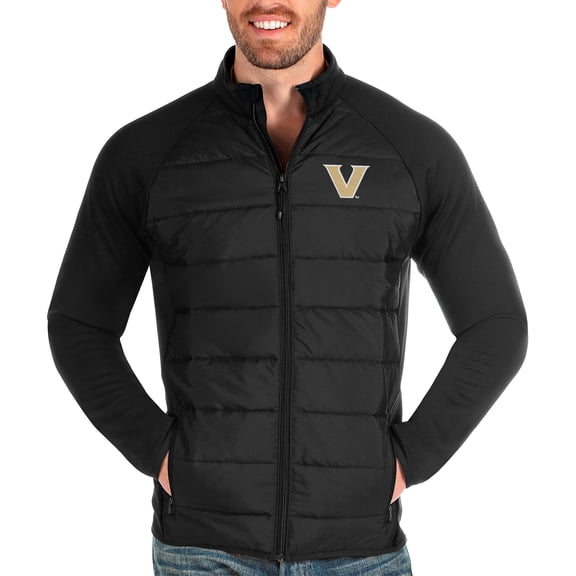 Men's Antigua Black Vanderbilt Commodores Logo Altitude Full-Zip Jacket