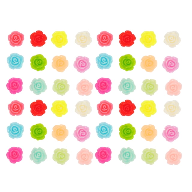 50Pcs DIY Use Decors Album Mobile Shell Decorations Stereo Resin Ornaments (Assorted Color)