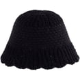 thumbnail image 5 of CoCopeaunts Womens Bucket Hats Knit Splicing Color Autumn Winter Hat Warm Fashion Visors Foldable Basin Hat for Gift Ruffle Brim, 5 of 8