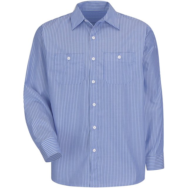 Chemise de Travail à Rayures Industrielles à Manches Longues pour Hommes Rouge Kap®