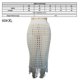 thumbnail image 2 of Mujeres Sexy Ahueca Hacia Fuera Faldas De Borlas De Malla Cubierta De Playa Traje De Baño De Red De Pescado De Verano Traje De Baño Envuelto - Blanco,XL, 2 of 6