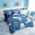 thumbnail image 2 of Manfei Cute Cartoon Seal Bedding Comforter Set for Kids Boys and Girls, Ocean Animal Print Full Bedding Set, Navy Reversible 7 Pieces, 2 of 6