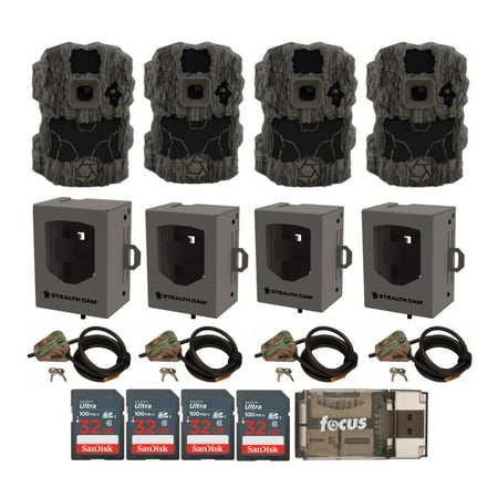 Stealth Cam DS4K Ultimate Camera with Security Boxes Cables and SD Cards