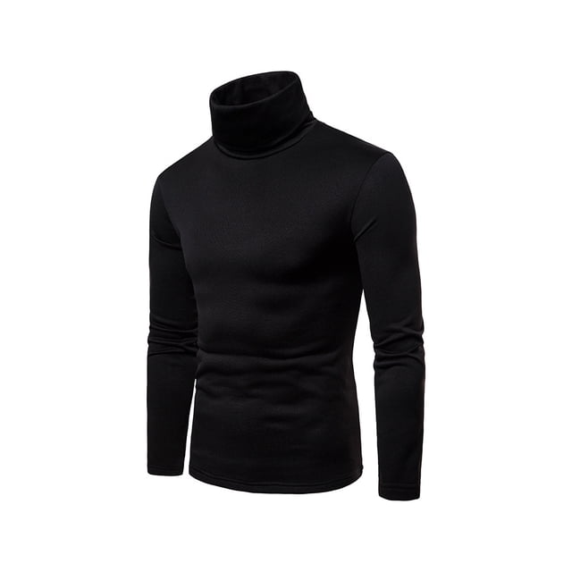 Guardurnaity Camisa térmica de algodón de cuello alto para hombre, jersey de manga larga de Color sólido, ropa interior para dormir en casa y en la escuela Ropa interior Negro METRO Guardurnaity AP013664-02