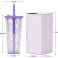 thumbnail image 3 of Tasse Boba Réutilisable avec Bouchon Refermable - 20 oz Double Paroi Isolée Tasse à Thé au Lait avec Grand Paille Réutilisable (Violet), 3 of 5