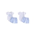 thumbnail image 2 of BemeyourBBs Baby Boy Little Brother Big Brother Matching Outfit Matching Brothers Outfits Newborn Baby Boys Summer Clothes Short Sleeve Letter Embroidery Romper and Pockets Striped Shorts Set, 2 of 9