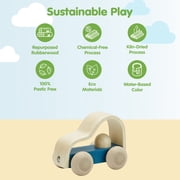 PlanToys® Vroom Truck Wooden Push Toy for Toddlers | Eco-Friendly Toddler Push Car for Indoor Play | Montessori Fine Motor Learning Toys for Kids