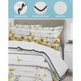 thumbnail image 4 of Quilts Twin Size Bedding Set, Sunflower Lightweight Quilted Comforter, Summer Eucalyptus Botanical Floral Retro Soft Reversible Bedspread Coverlet with Pillow Covers for All Season, 68" x 86", 4 of 7