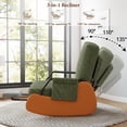 thumbnail image 3 of Modern Glider Rocking Chair, Upholstered Nursery Glider Chair with Adjustable Recline & Retractable Footrest, Comfortable Lounge Chair for Mom Nursery Living Room Bedroom (Green), 3 of 8