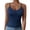 Blue, variant on V Neck Crop Cami Tops for Women Wireless Built-in Bra Ruched Front Solid Colors Slim Fit