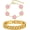 Pink, variant on Stackable Gold Floral Bracelets Set , 2pcs 18K Gold Plated Bracelet Non-tarnish,Stainless Steel Link Chain Friendship Bracelet,Watch Band Trendy Jewelry,Christmas Valentines Birthday Gifts for Women