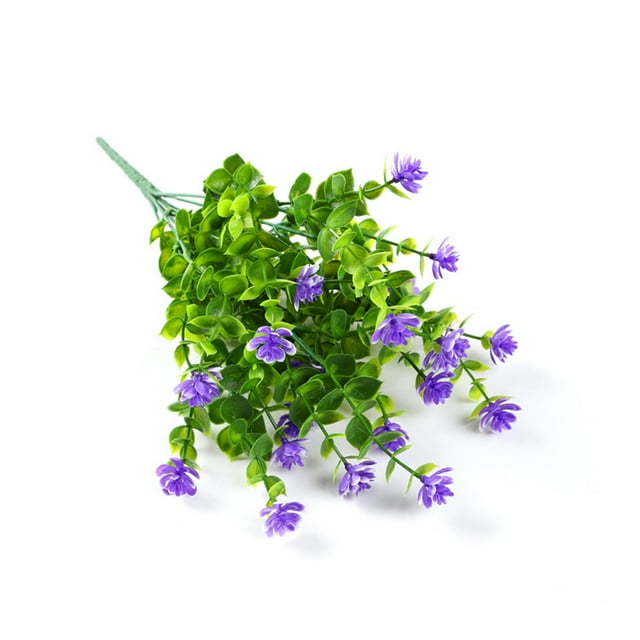 Youkk Fake Flower Plastic Plants Wall Pendent Outdoor Decorations Multipurpose Compact Size Weeding Decal Practical Artificial Flowers Green Purple-blue