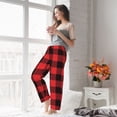 thumbnail image 6 of Picia Buffalo Plaid Red Black Womens Soft Woven Cotton Elastic Waistband Sleep Pajama Pant Lounge Sleep Pant With Pockets And Drawstring-X-Large, 6 of 9