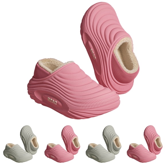Miluxas Women's Indoor Cotton Shoes House Slippers Ladies Warm Closed Back House Shoes with Non-Slip Outdoor Soft Sole Pink 7.5(40)
