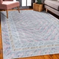 thumbnail image 3 of Geometric Decorative Rug, Pastel Abstract Modern Rhombus Ornament with Tribal Style Detailed Pattern Print, Quality Carpet for Bedroom Dorm and Living Room, 6 Sizes, Baby Blue, by Ambesonne, 3 of 4